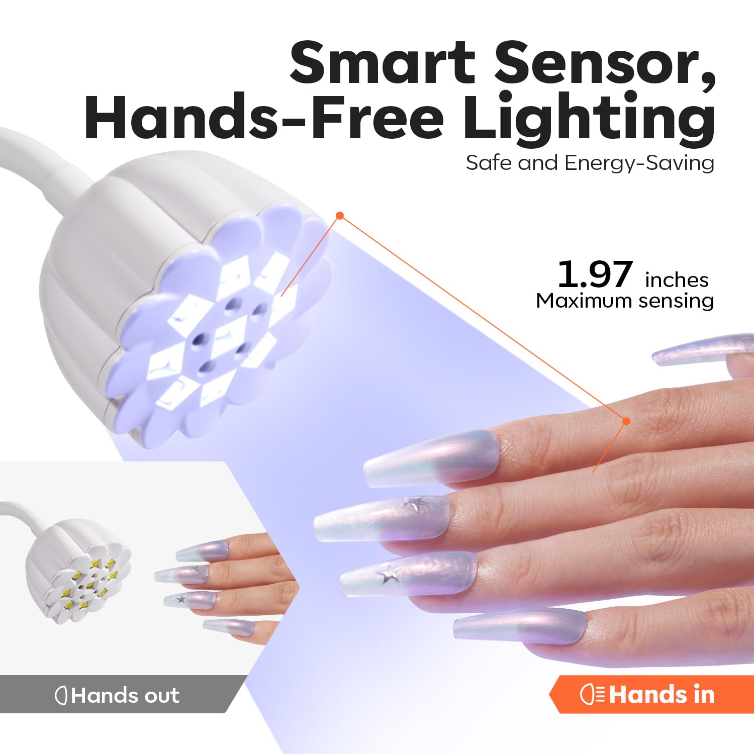 modelones Cordless UV Nail Lamp, Mini LED UV Light for Gel Polish Fake Nails Fast Curing Portable Gooseneck Lamp Nail Dryer Home DIY Manicure Kit 32W & 2000mAh 4 Timers - Image 6