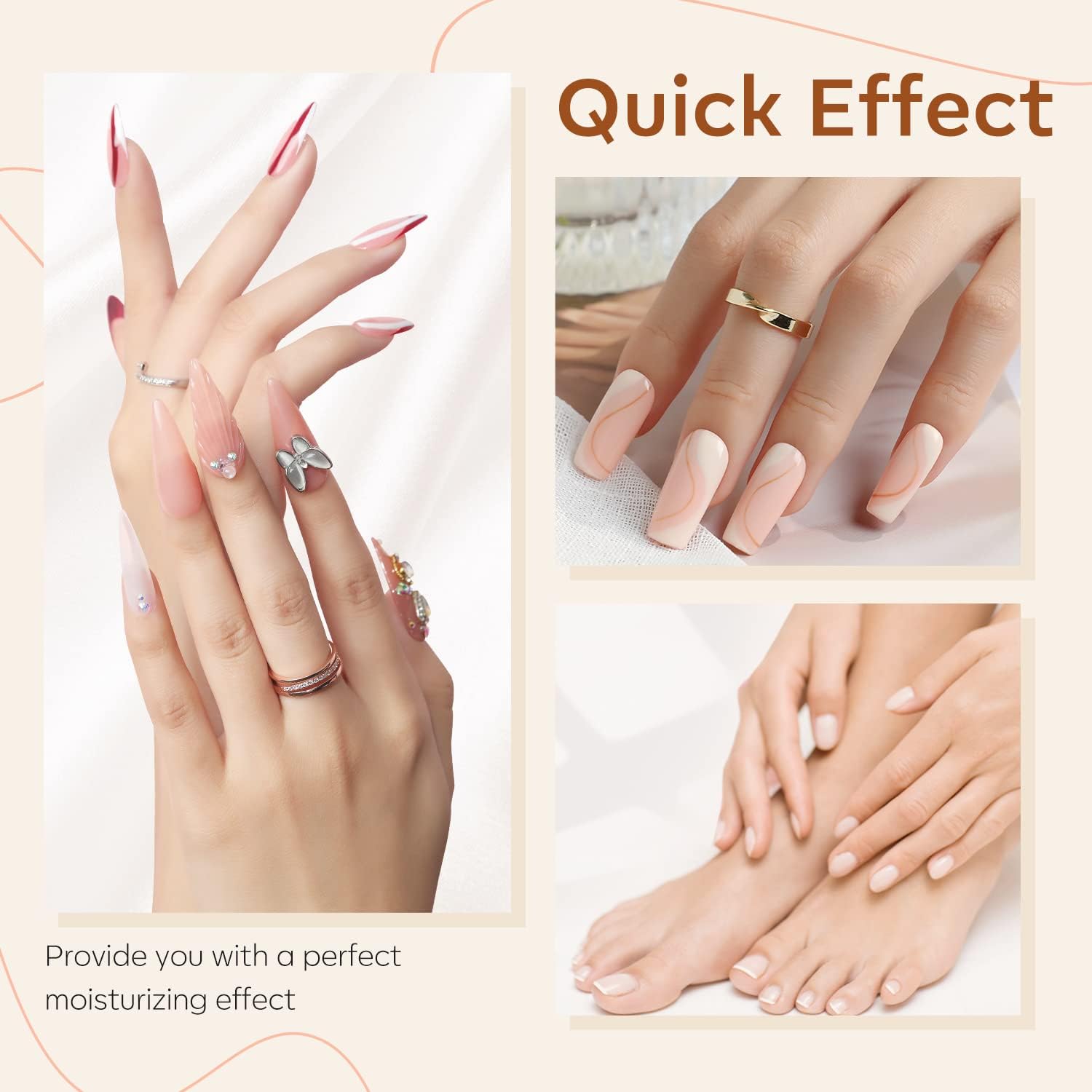 modelones Cuticle Cream, Ultra-Hydrating Nail Care for Damaged Nails Organic Jojoba Oil Vitamin E, Cuticle Non-greasy Dry Cracked Cuticles 15ML - Image 4