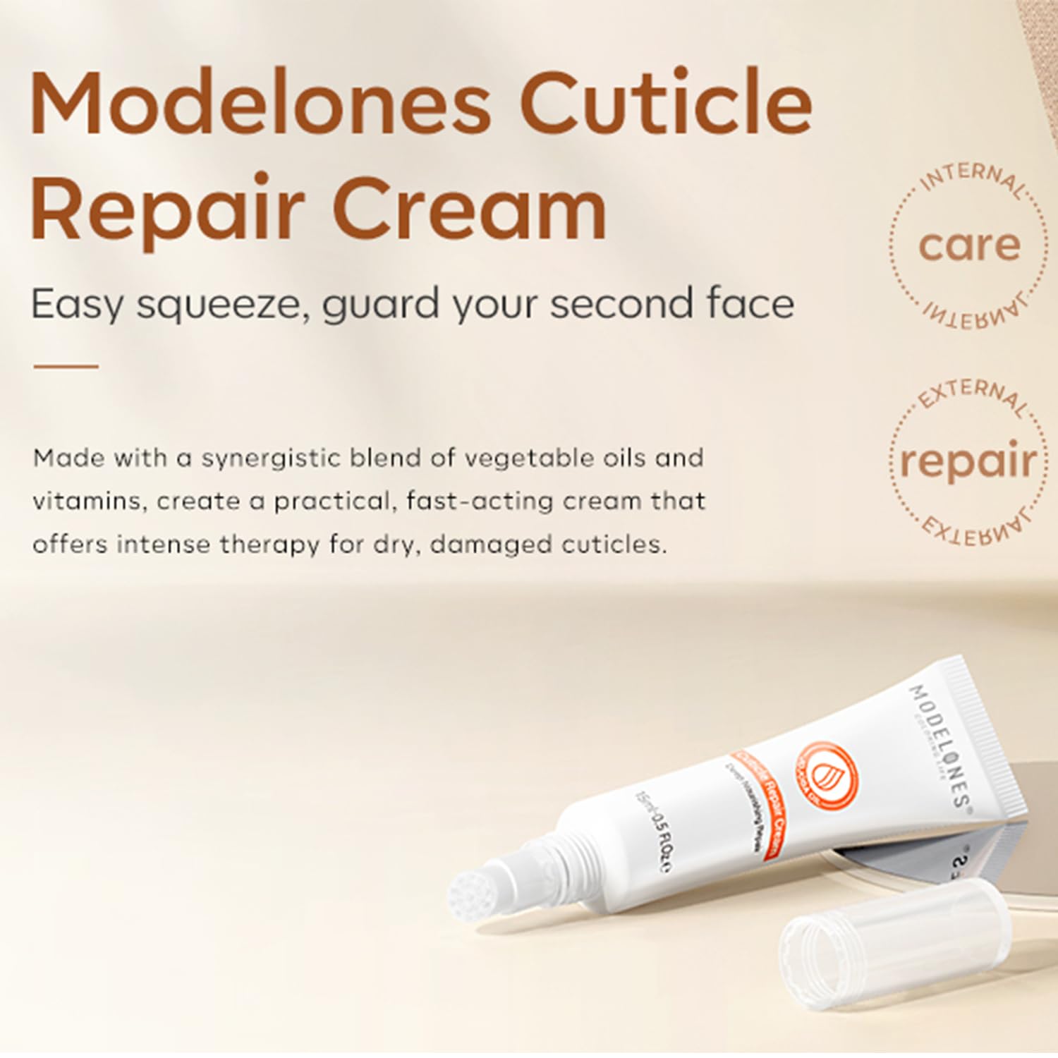 modelones Cuticle Cream, Ultra-Hydrating Nail Care for Damaged Nails Organic Jojoba Oil Vitamin E, Cuticle Non-greasy Dry Cracked Cuticles 15ML - Image 8