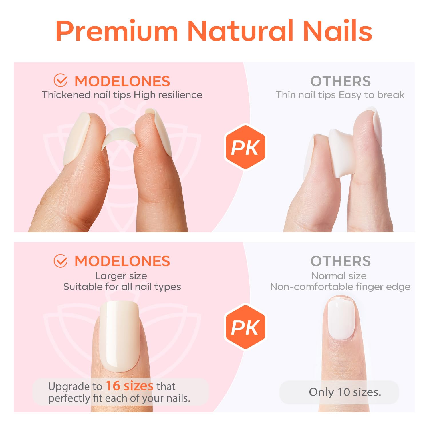 Modelones White Press on Nails, Short Square Fake Nails, Reusable Nail Kit with Nail Glue Adhesive Tabs Mini Nail File, Summer Nails Press Ons 32Pcs 16 Sizes, Women Girl Gift - Image 6