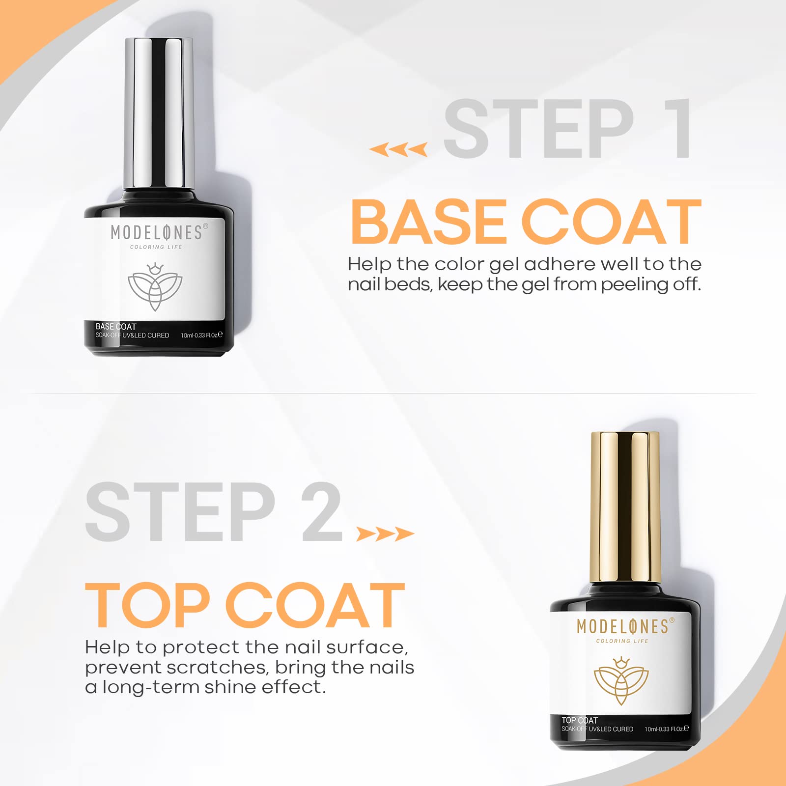 modelones Builder Nail Gel Set, 6 Colors 8-in-One, Jelly Pink & Gel Top Coat and Base Coat Set - Image 5