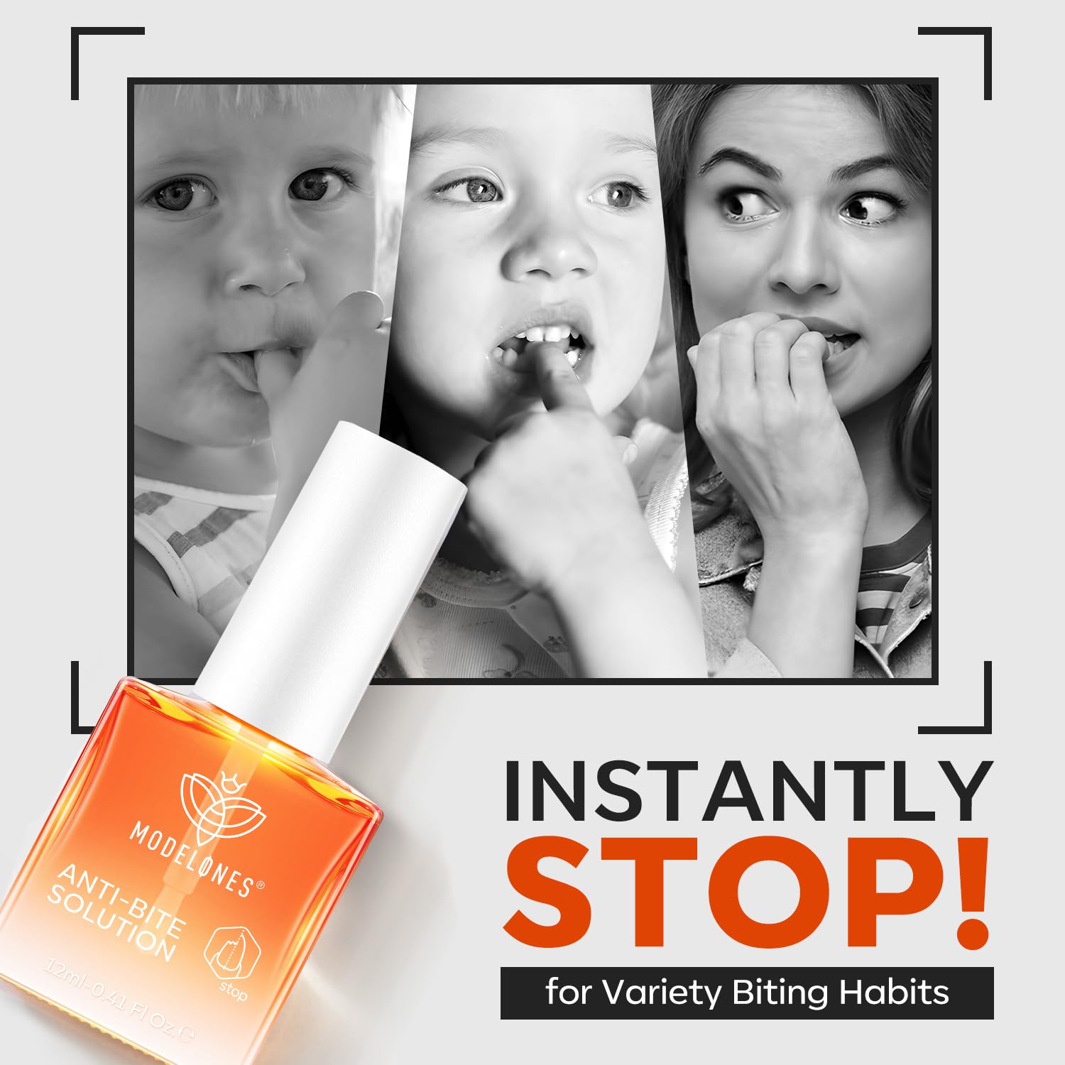 modelones Nail Biting Treatment for Kids Upgraded Thumb Sucking Deterrent Quick Dry Nail Biting Prevention Bitter No Bite Nail Polish Stop Biting Nails Repair for Damaged Nails 0.34 fl oz - Image 3