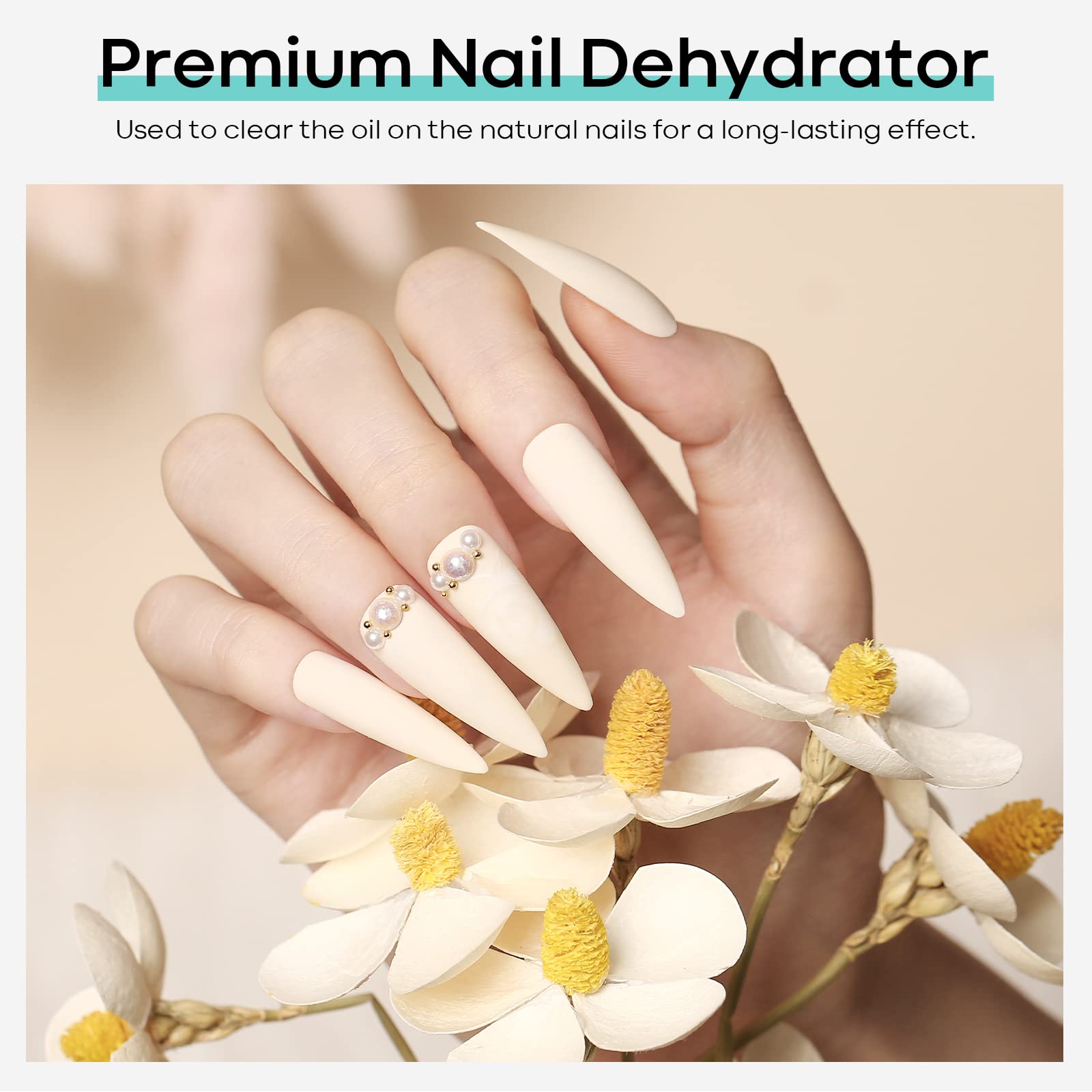 modelones Nail Dehydrator, 15 ml Acid Free Nail Prep Dehydrator for Acrylic Nails and Gel Nail Polish, Hema-Free Primer Bonder - Image 5