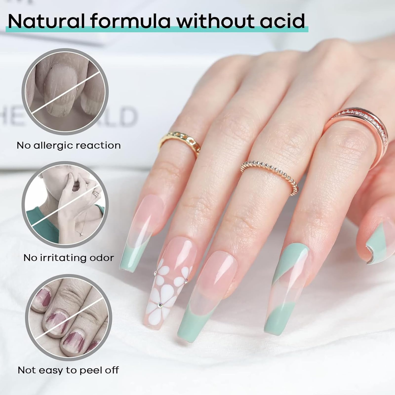 modelones Nail Dehydrator, 15 ml Acid Free Nail Prep Dehydrator for Acrylic Nails and Gel Nail Polish, Hema-Free Primer Bonder - Image 6