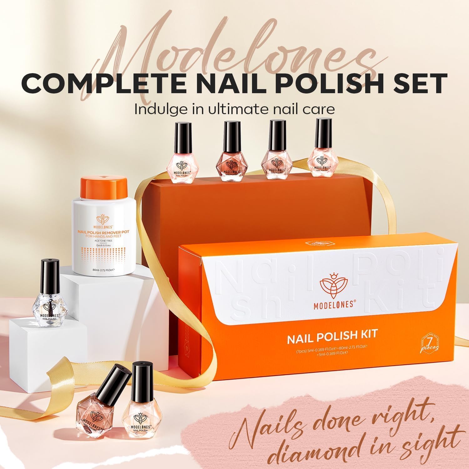modelones Pink Nail Polish Set 6 Colors, Brown Glitter Quick Dry Mini Nail Lacquer Kit DIY Nail Art Manicure Gift for Women Girls - Image 4