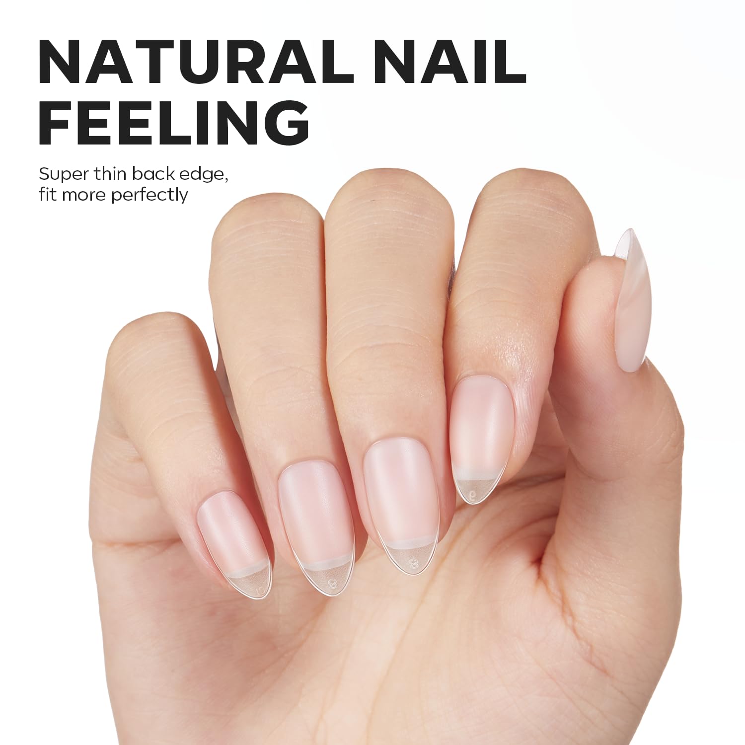 modelones Short Almond Fake Nail Tips - 510Pcs Full Matte Gel Tips Pre-shaped Full Cover Clear Acrylic Gel Kit False Press on Nails for Extension DIY Salon 15Sizes - Image 5